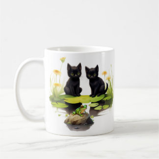 Hoki & Koki Black Kittens Visitam A Caneca Pond
