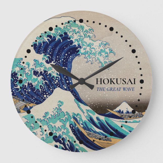 Hokusai é o relógio de parede de Excelente (Frente)