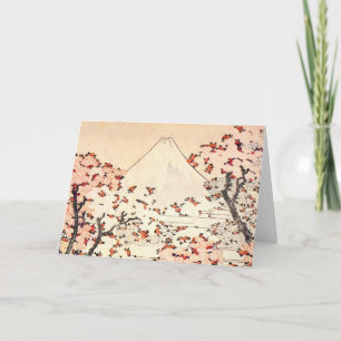 Hokusai Monte Fuji Cherry Blossoms Cartão de Sauda