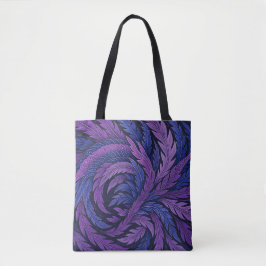 Hokusai Phoenix Tote Purple Feather Japan Art