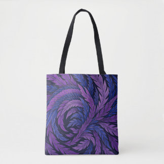 Hokusai Phoenix Tote Purple Feather Japan Art