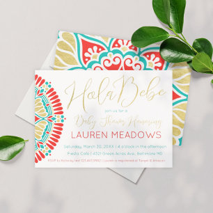 Hola Baby Fiesta Chá de fraldas Convite