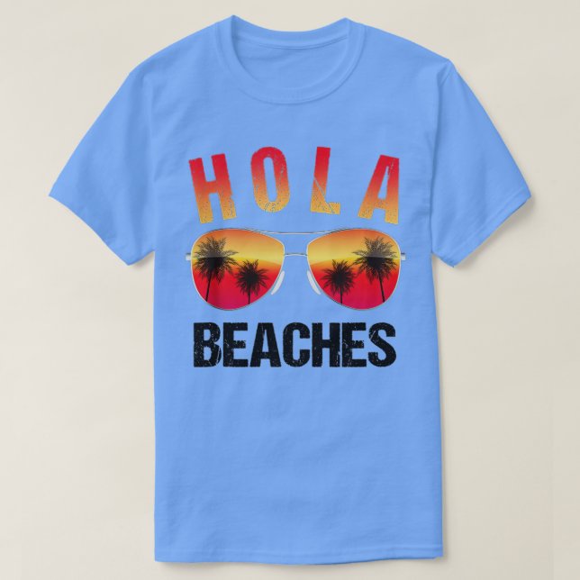 Hola Beache  Funny Beach Vacation  Summer Tank Top (Frente do Design)