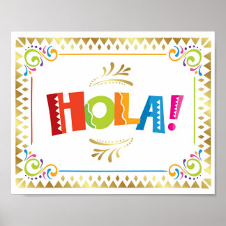 HOLA! Sinal de Festa Impressão