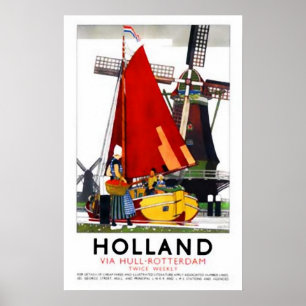 Holanda Poster de Viagens vintage