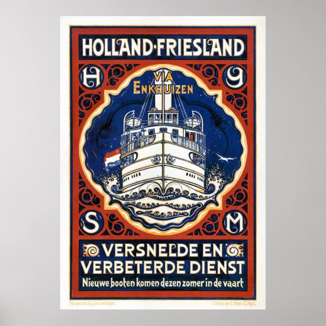 Holanda Viagens vintage de Poster Restaurada (Frente)