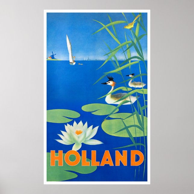 Holanda Viagens vintage Poster Restaurado (Frente)