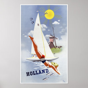 Holanda Viagens vintage Poster Restaurado