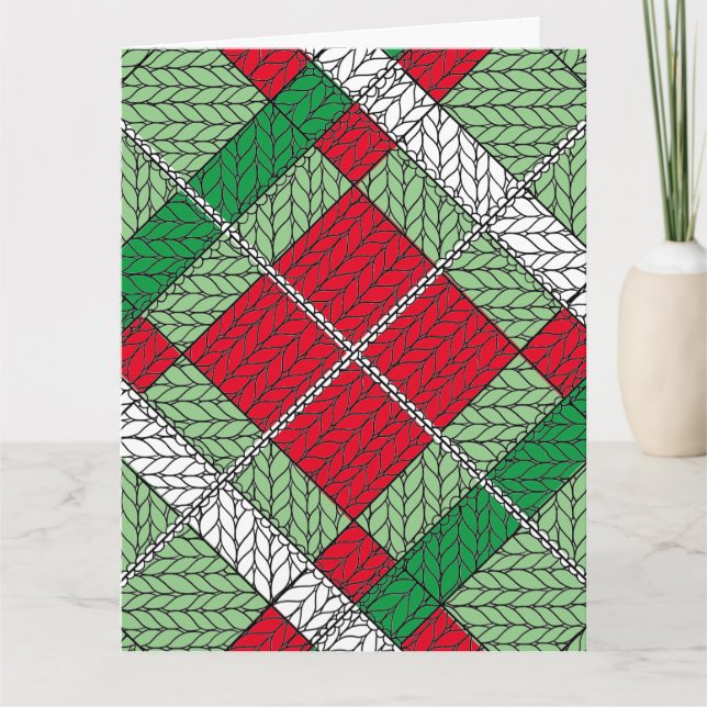 HOLIDAY ARGYLE KNIT Grande Cartão de Natal (Frente)