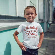 Holiday Baking Crew Kids Camisa com Nome