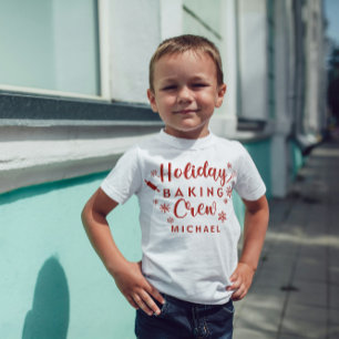 Holiday Baking Crew Kids Camisa com Nome