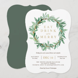 Holiday Laurel Olive Leaf Wreath Convite