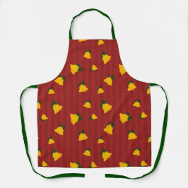 Holiday Red Gold Stripe Bells Christmas