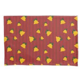 Holiday Red Gold Stripe Bells Christmas