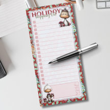Holiday Shopping List Whimsical Goose Red