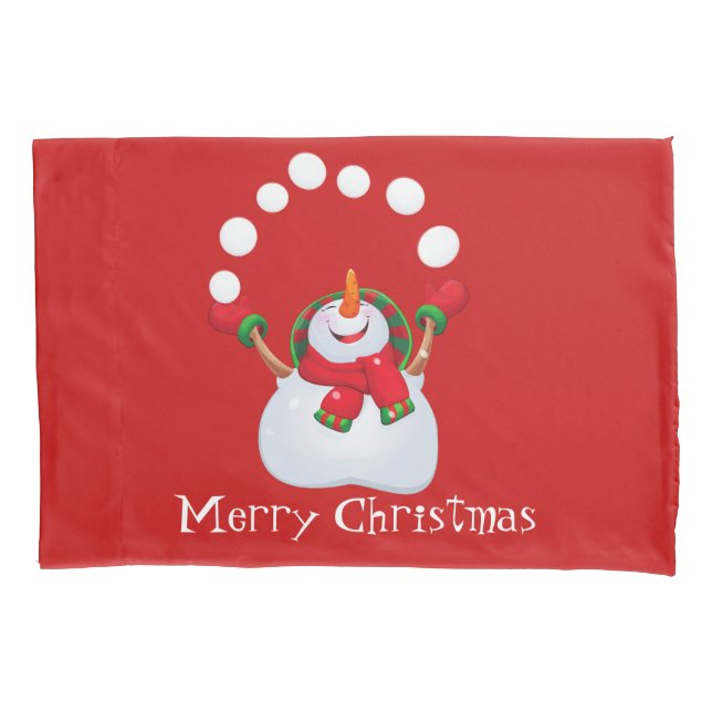 Holiday Snowman Pillowcase (Frente)