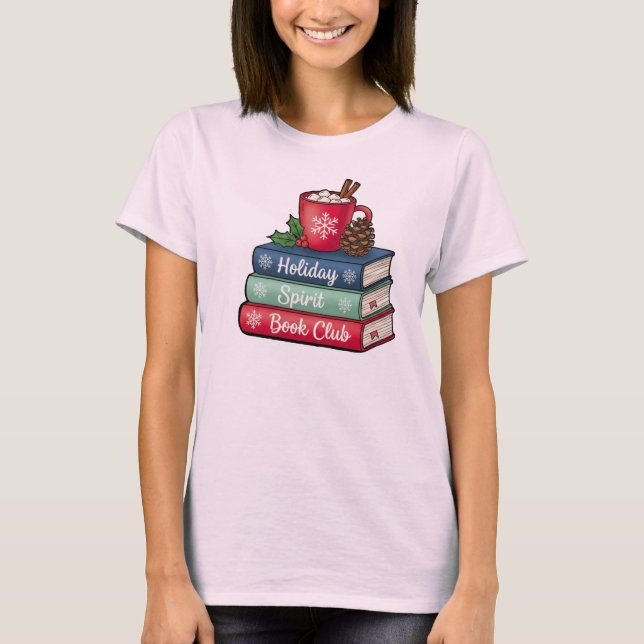 Holiday Spirit Book Club T-Shirt | Book Lovers (Frente)