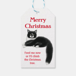 Holiday Tuxedo Gata Etiquetas De Presente De Natal