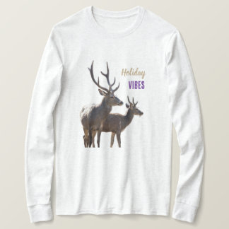 Holiday Vibes Deers Long Sleeves Top
