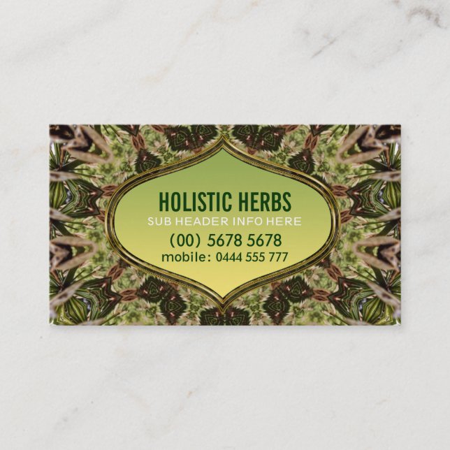 Holística Herbs Shaman New Age Cartão de visita (Frente)