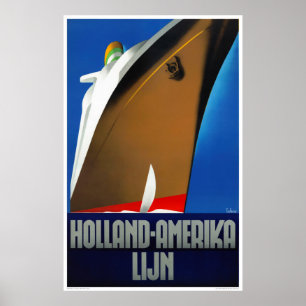 Holland America Line Netherlands Poster vintage