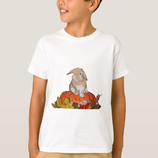 Holland Lop em um T-Shirt Pumpkin