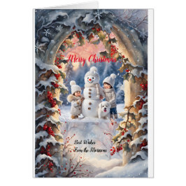 Holly Archway Personalizou Cartão de Saudação de N