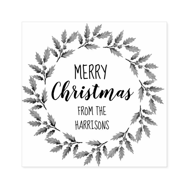 Holly Berry Wreath Design (3) Carimbo de Arte (Impressão)