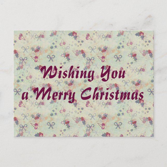 Holly, Cherries e Arcos Cartão de Natal (Frente)