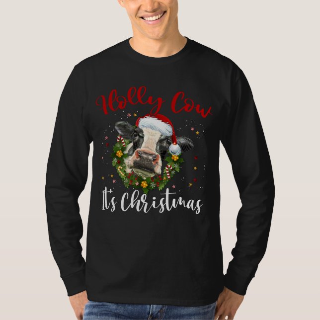 holly cow it's christmas T-shirt (Frente)