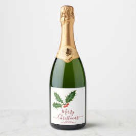 Holly e Berries Feliz Natal e Nome da Família