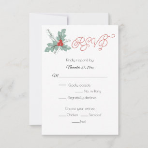 Holly e Berries Pine Bough RSVP