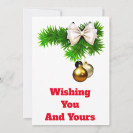 Holly e Ornaments Cartão de Natal