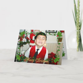 Holly Frame Cartões de foto de Natal