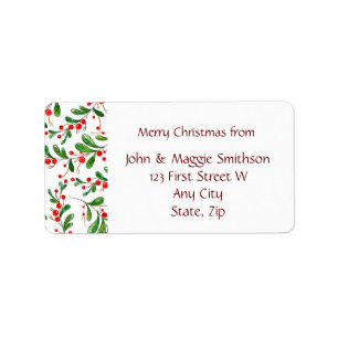 Holly Greens Berries - Etiqueta Personalizada