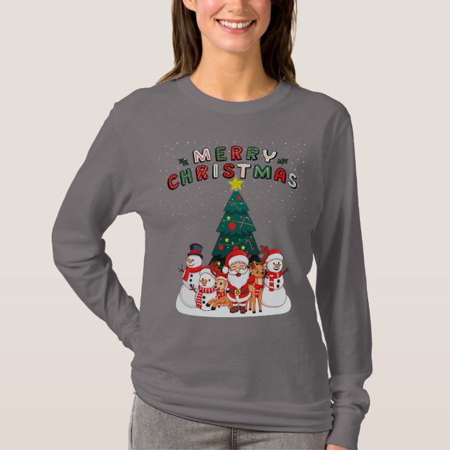 Holly Jolly Feliz Camiseta de Natal (Frente)