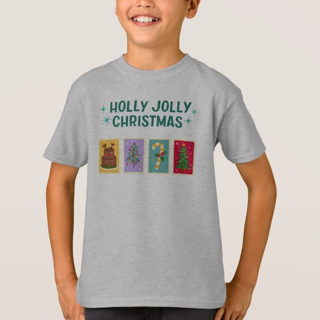 Holly Jolly Holiday Natal Kids Camisa (Frente)
