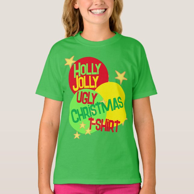 Holly Jolly Ugly Christmas T-Shirt Kid (Frente)