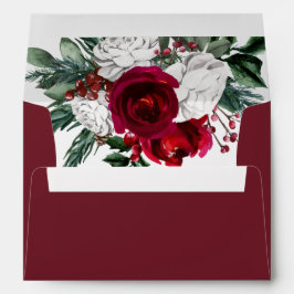 HOLLY Rich Burgundy Watercolor Natal Floral