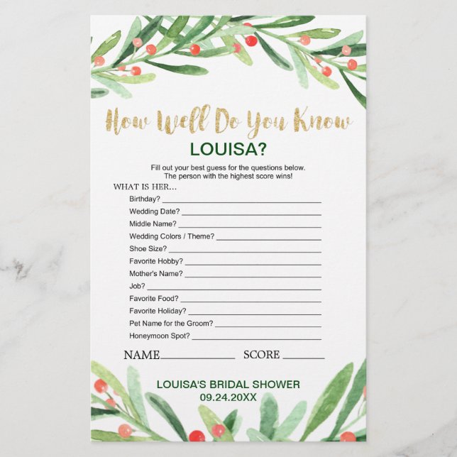 Holly Wreath de Natal O que há no seu jogo da bols (Frente)