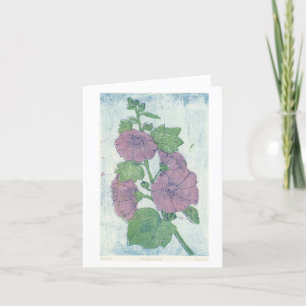 Hollyhock Intaglio + Cartão de Impressão de Bloco