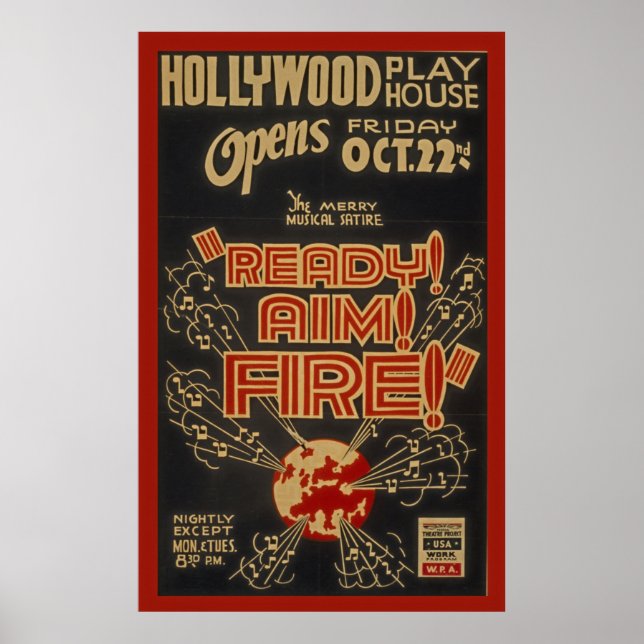 Hollywood Playhouse WPA Vintage Theater Poster (Frente)