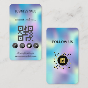 Holográfico - Cartão de visita de Código QR de Míd