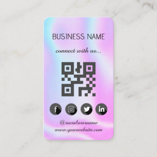 Holográfico - Cartão de visita de Código QR de Míd