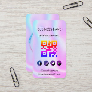 Holográfico - Cartão de visita de Código QR de Míd