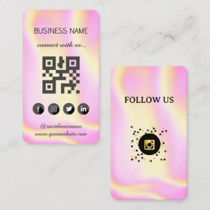 Holográfico - Cartão de visita de Código QR de Míd