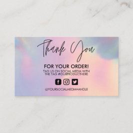 Holográfico Obrigado Trendy Salon Cartão de visita