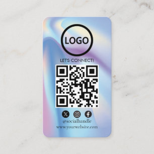Holograma, Cartões Personalizados Modernos, QR de 