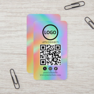 Holograma, Cartões Personalizados Modernos, QR Míd