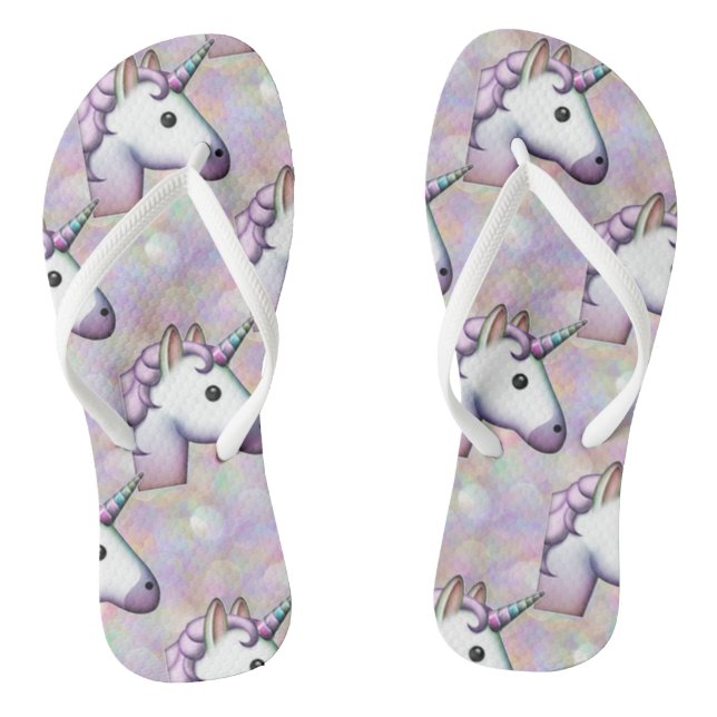 holograma unicorn emoji calçados sandálias chinelo (Pé da cama)